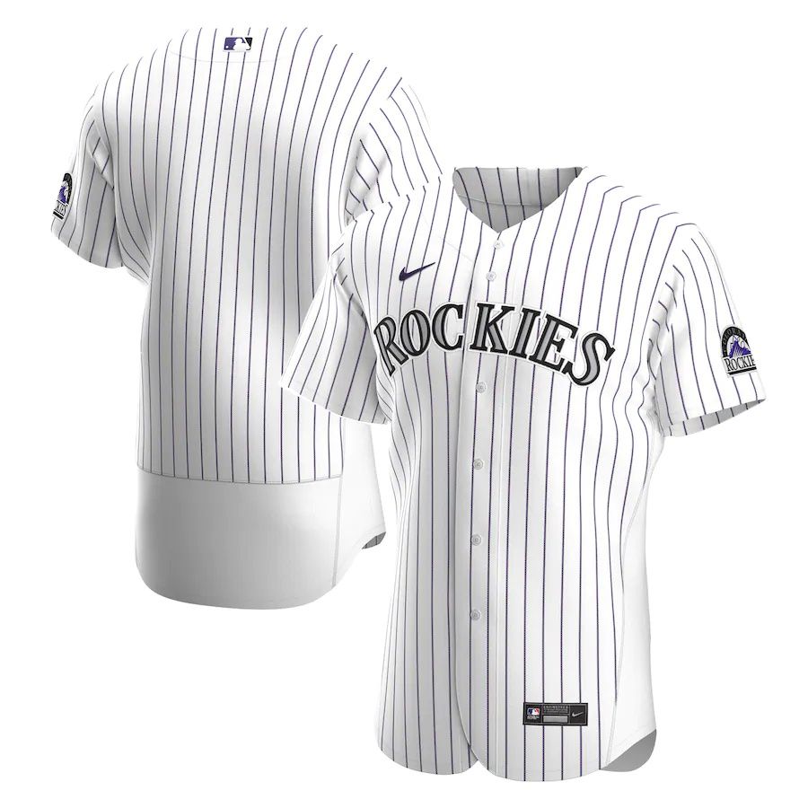 Mens Colorado Rockies Nike White Home Authentic Team MLB Jerseys->los angeles dodgers->MLB Jersey